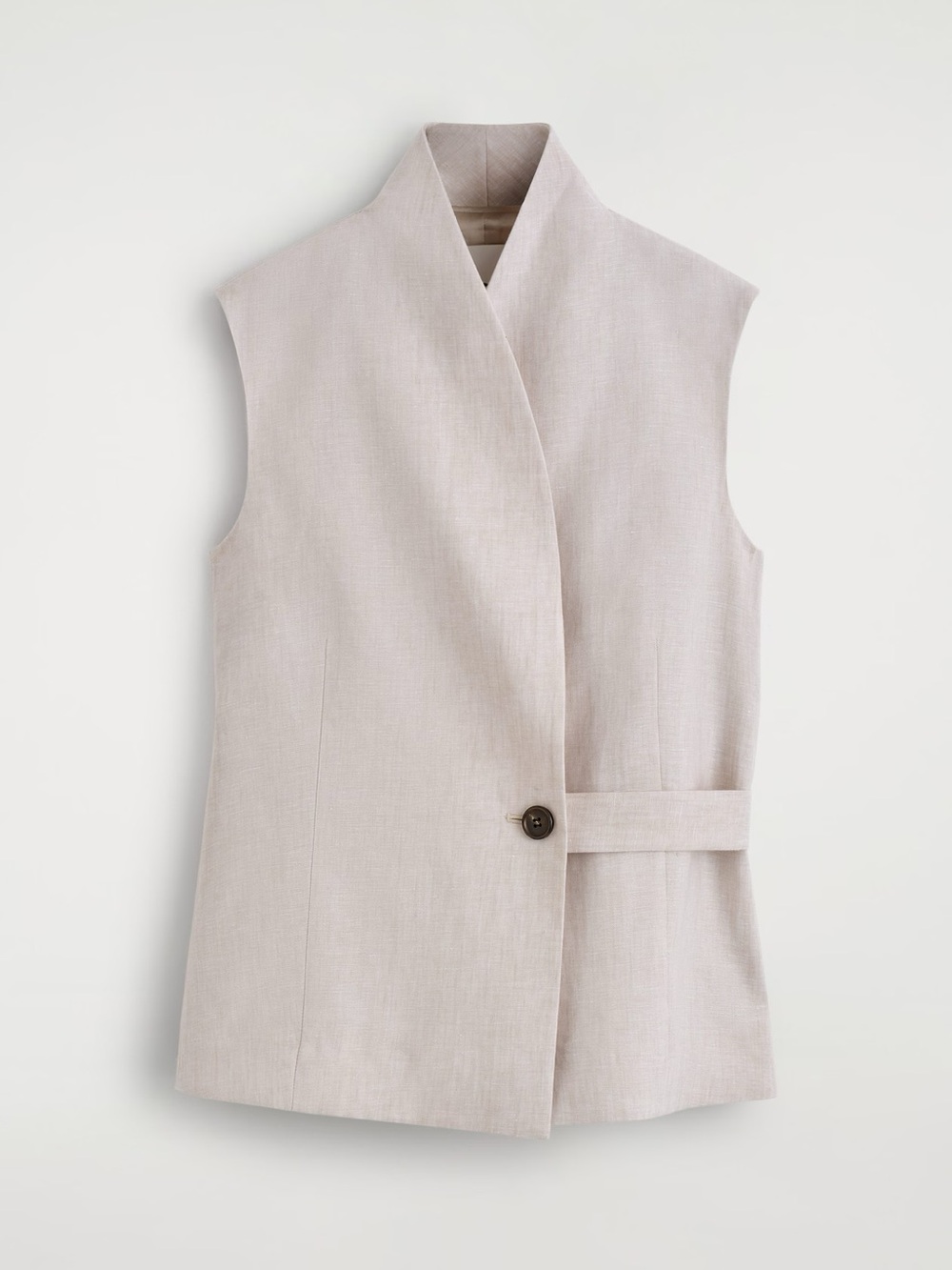 NWT COS SHAWL-COLLAR BELTED LINEN-BLEND VEST - Picture 7 of 12